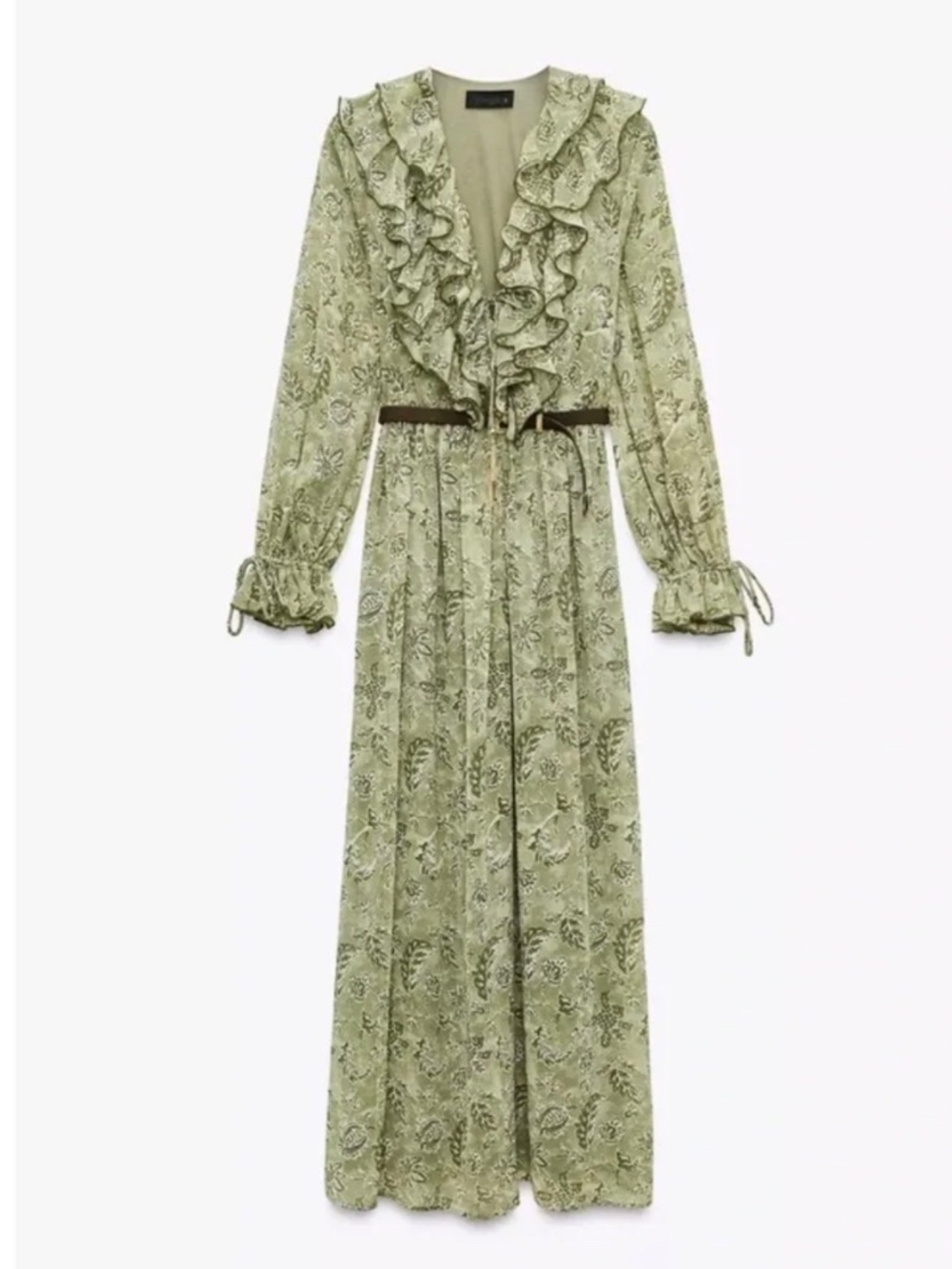 ZARA  - RUFFLE PRINT DRESS - S - NWT